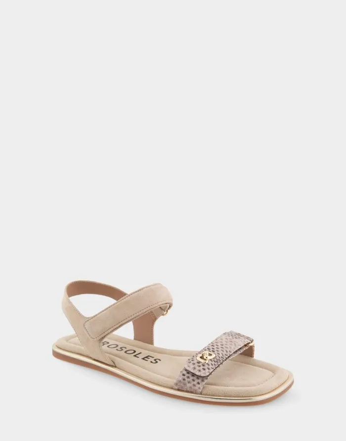 Aerosoles Comfortable Women039s Adjustable Quarter Strap Sandal In Roccia Snake Print Leather Roccia Snake Print Leather Women Clogs and Mules