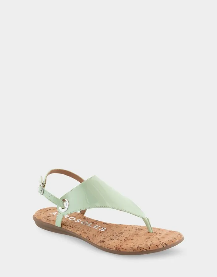 Aerosoles Comfortable Women039s Back Strap Thong Sandal In Gleam Patent Faux Leather Faux Suede Gleam Patent Faux Leather Women Flats
