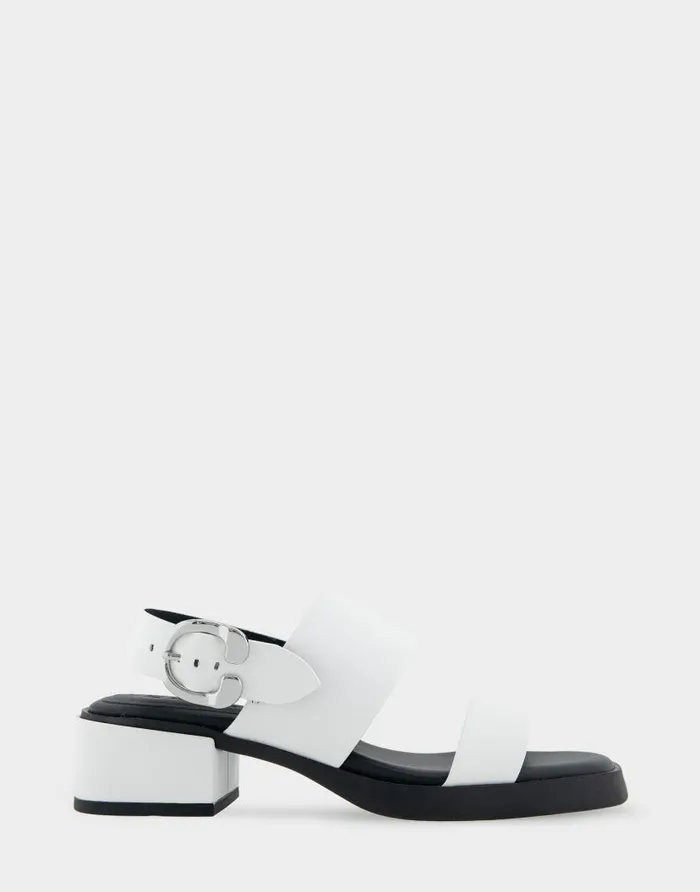 Aerosoles Comfortable Women039s Banded Back Strap Low Block Heel Sandal In White Faux Leather White Faux Leather Women Clogs and Mules Aerosoles Comfortable Women039s Banded Back Strap Low Block Heel Sandal In White Faux Leather White Faux Leather Women Clogs and Mules