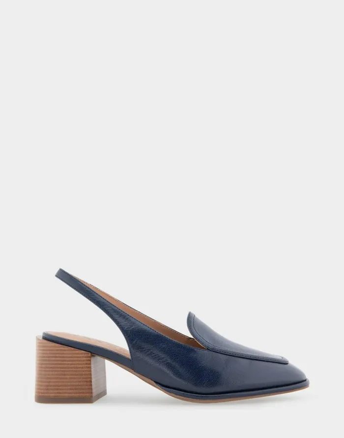 Aerosoles Comfortable Women039s Block Heel Slingback In Navy Leather Navy Leather Women Clogs and Mules Aerosoles Comfortable Women039s Block Heel Slingback In Navy Leather Navy Leather Women Clogs and Mules