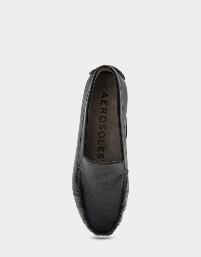 Aerosoles Comfortable Women039s Driver In Black Leather Black Leather Women Clogs and Mules