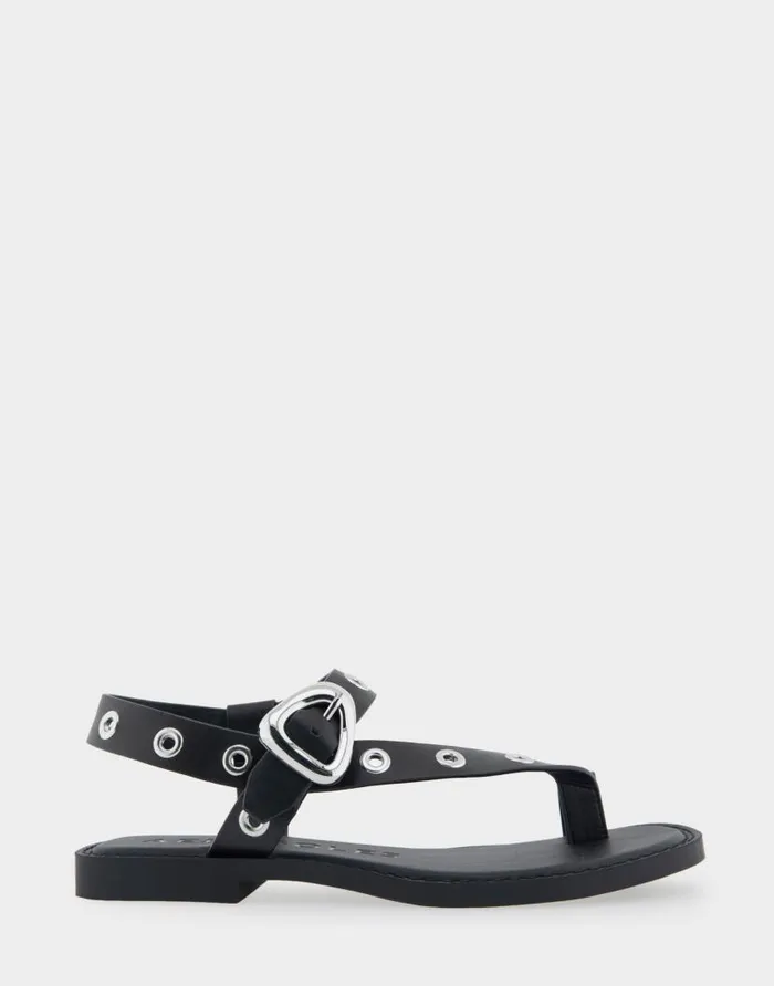 Aerosoles Comfortable Women039s Grommeted Asymmetrical Toe Ring Sandal In Black Faux Leather Black Faux Leather Women Flats Aerosoles Comfortable Women039s Grommeted Asymmetrical Toe Ring Sandal In Black Faux Leather Black Faux Leather Women Flats