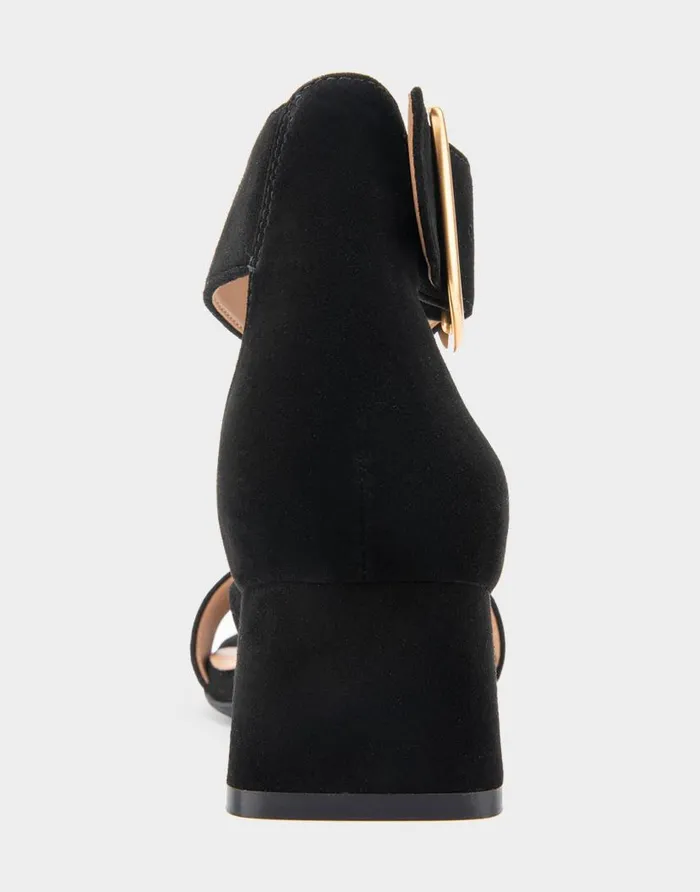 Aerosoles Comfortable Women039s Heeled Sandal In Black Genuine Suede Black Suede Women Dress