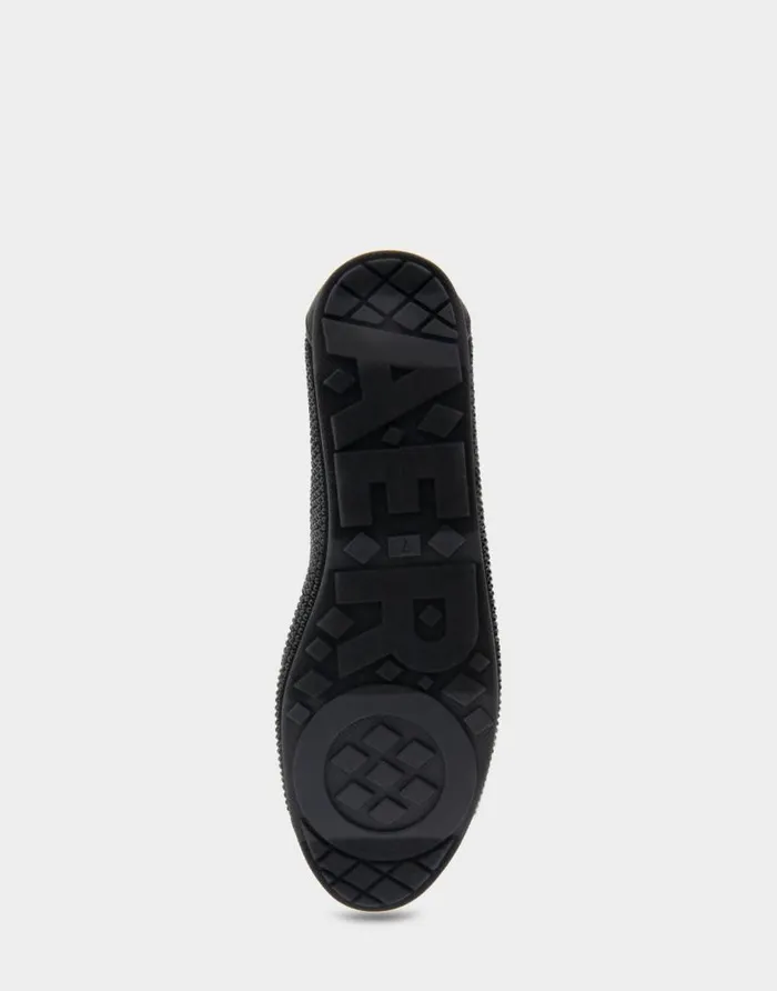 Aerosoles Comfortable Women039s Hidden Wedge Ballet Flat In Black Faux Suede With Crystals Black Faux Suede With Black Crystals Women Dress