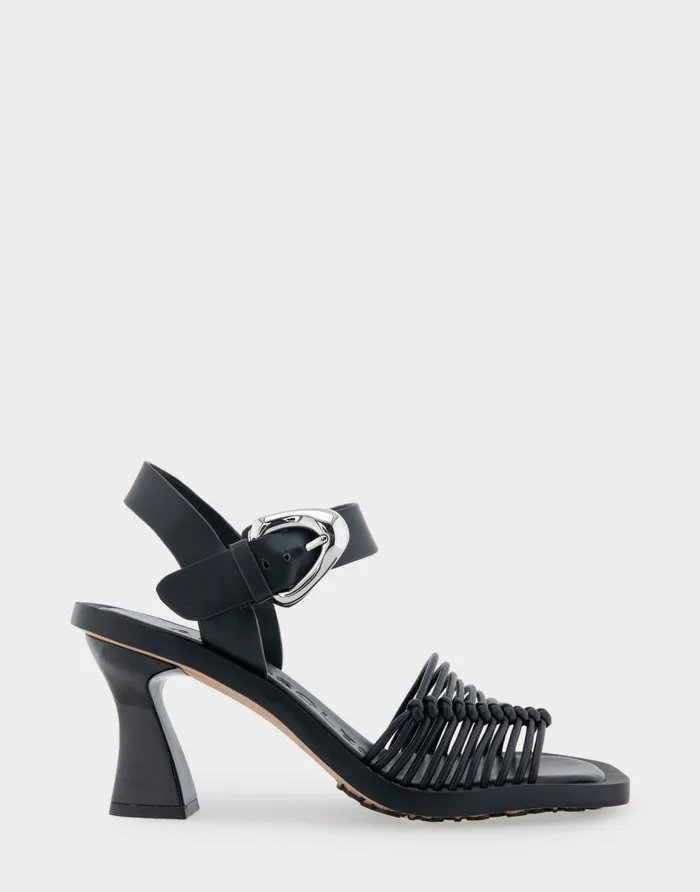 Aerosoles Comfortable Women039s Macrame Sculpted Heel Sandal In Black Faux Leather Black Faux Leather Women Clogs and Mules Aerosoles Comfortable Women039s Macrame Sculpted Heel Sandal In Black Faux Leather Black Faux Leather Women Clogs and Mules