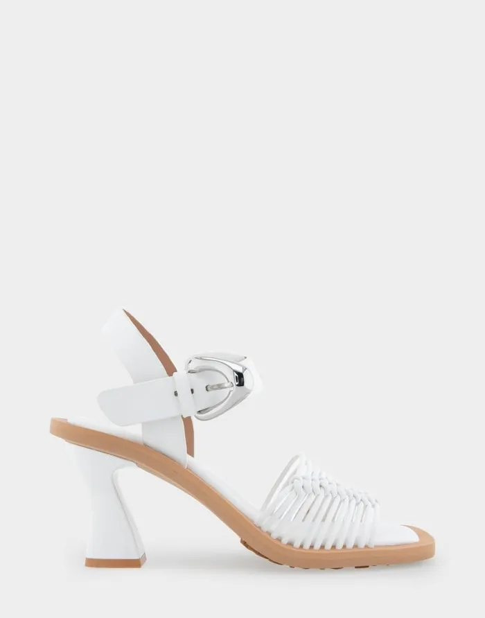 Aerosoles Comfortable Women039s Macrame Sculpted Heel Sandal In White Faux Leather White Faux Leather Women Clogs and Mules Aerosoles Comfortable Women039s Macrame Sculpted Heel Sandal In White Faux Leather White Faux Leather Women Clogs and Mules
