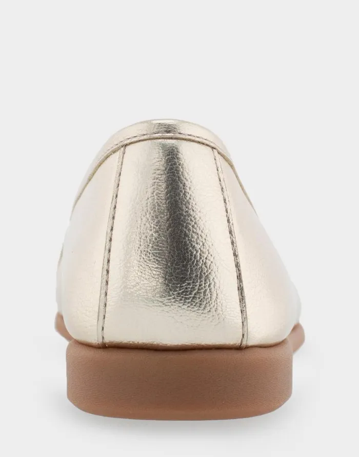 Aerosoles Comfortable Women039s Ornamented Flat In Gold Faux Leather Soft Gold Faux Leather Women Ballet