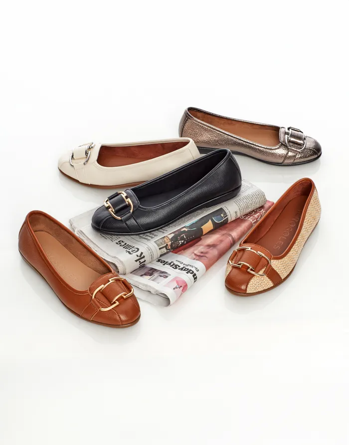 Aerosoles Comfortable Women039s Ornamented Flat In Pewter Faux Leather Pewter Faux Leather Women Wide Width Flats