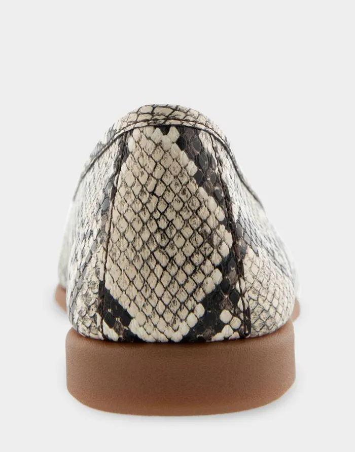 Aerosoles Comfortable Women039s Ornamented Flat In Snake Print Faux Leather Natural Printed Snake Faux Leather Women Dress