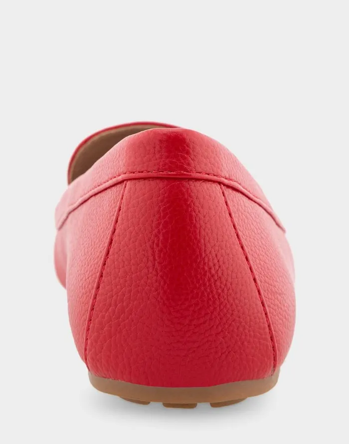 Aerosoles Comfortable Women039s Ornamented Loafer In Racing Red Faux Leather Racing Red Faux Leather Women Clogs and Mules