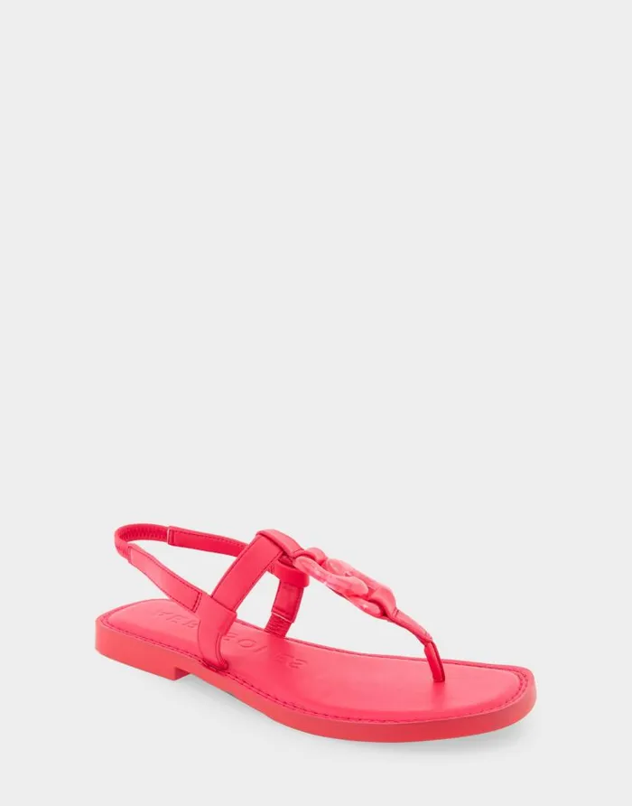 Aerosoles Comfortable Women039s Ornamented Slingback Strap Thong Sandal In Virtual Pink Faux Leather Virtual Pink Faux Leather Women Slides