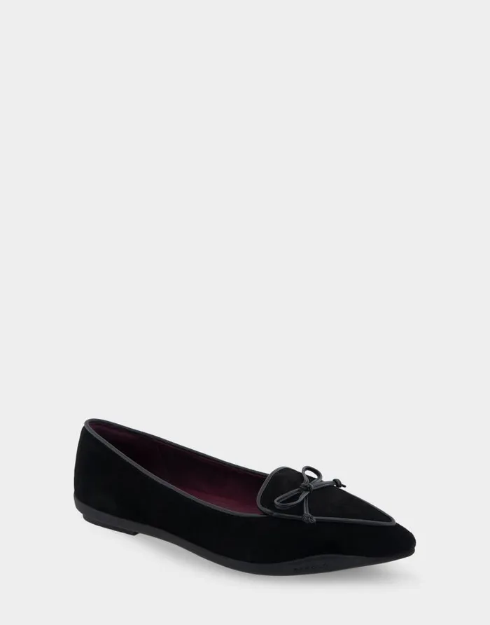 Aerosoles Comfortable Women039s Point Toe Flat In Black Genuine Suede Black Genuine Suede Women Dress