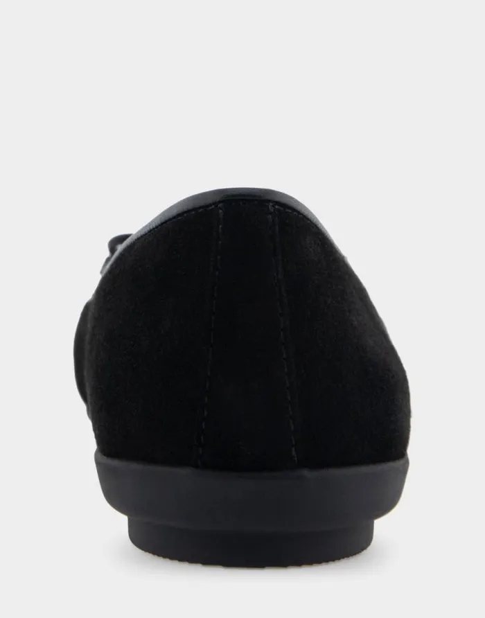 Aerosoles Comfortable Women039s Point Toe Flat In Black Genuine Suede Black Genuine Suede Women Dress