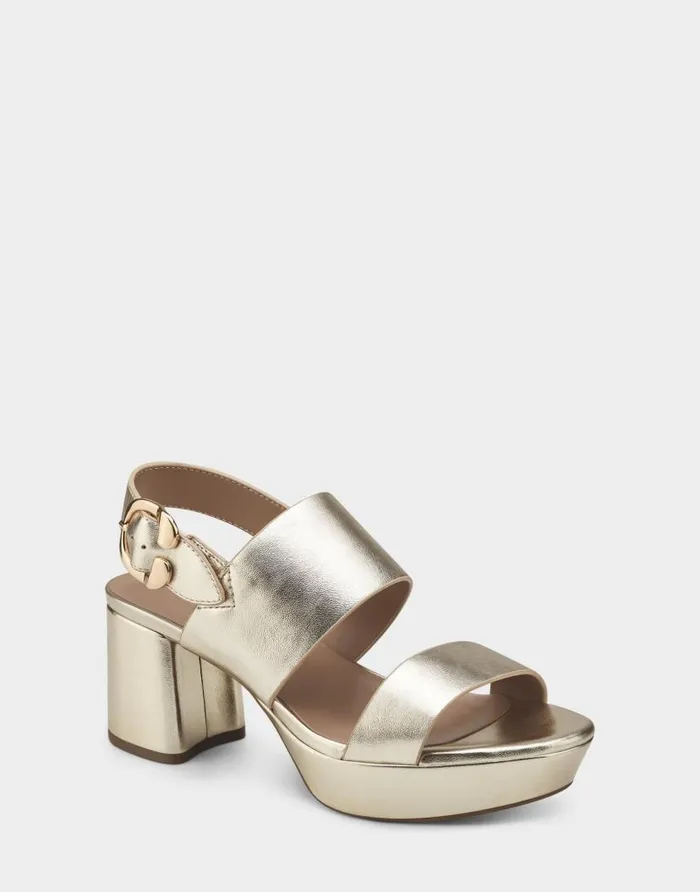 Aerosoles Comfortable Women039s Sandal In Gold Genuine Leather Gold Metallic Leather Women Dress