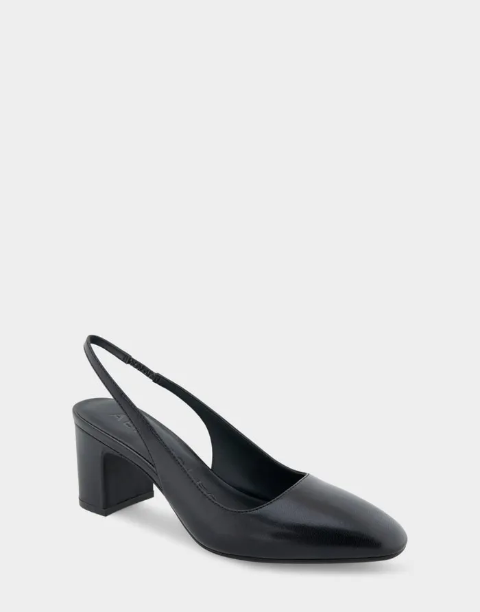 Aerosoles Comfortable Women039s Slingback Midheel Pump In Black Leather Black Leather Women Pumps