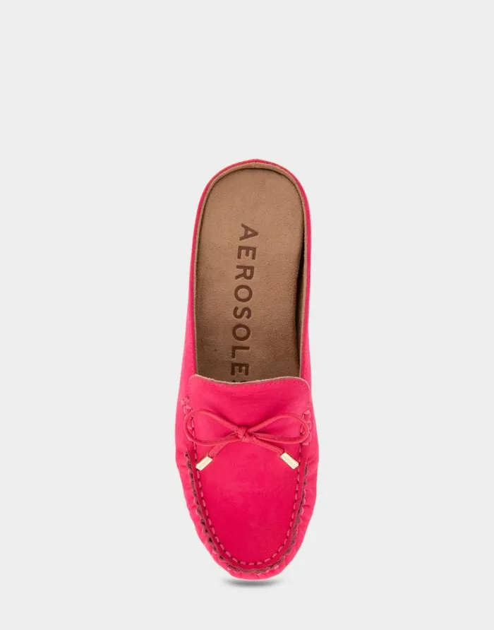 Aerosoles Comfortable Women039s Slip On Driver In Virtual Pink Nubuck Leather Virtual Pink Nubuck Leather Women Wide Width Flats