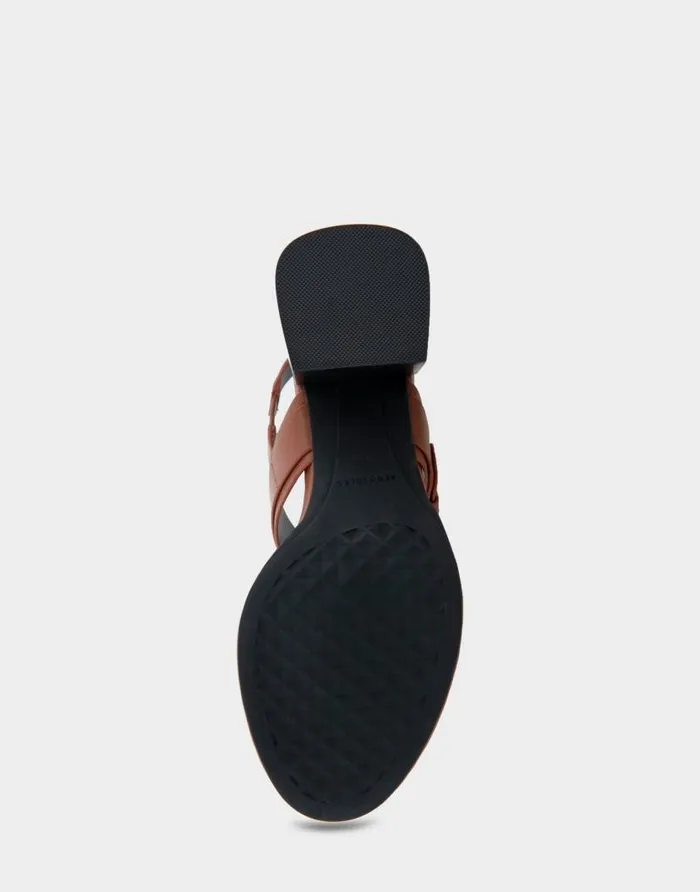 Aerosoles Comfortable Women039s Two Band Slingback Block Heel Sandal In Gingerbread Leather Gingerbread Leather Women Clogs and Mules