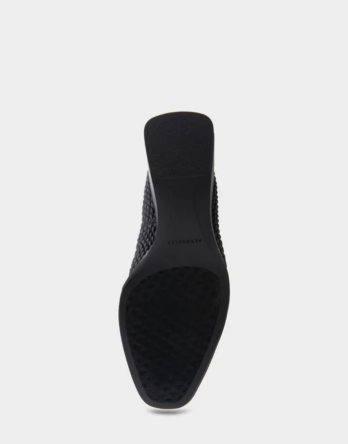 Aerosoles Comfortable Women039s Wedge Pump In Black Faux Leather Black Quilted Faux Leather Women Wedges