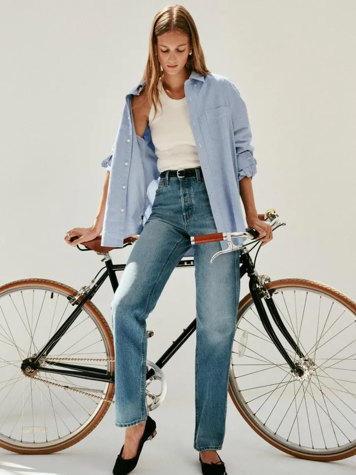 Alex Mill Denim Women Carla High Rise Straight Jean Vintage Light Wash
