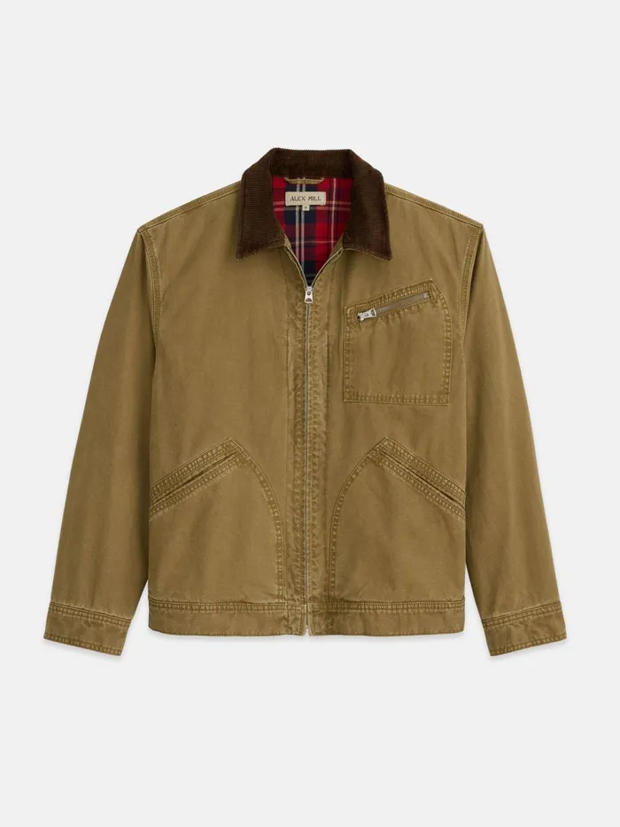 Alex Mill Jackets Coats Men Miller Zip Jacket In Canvas Khaki