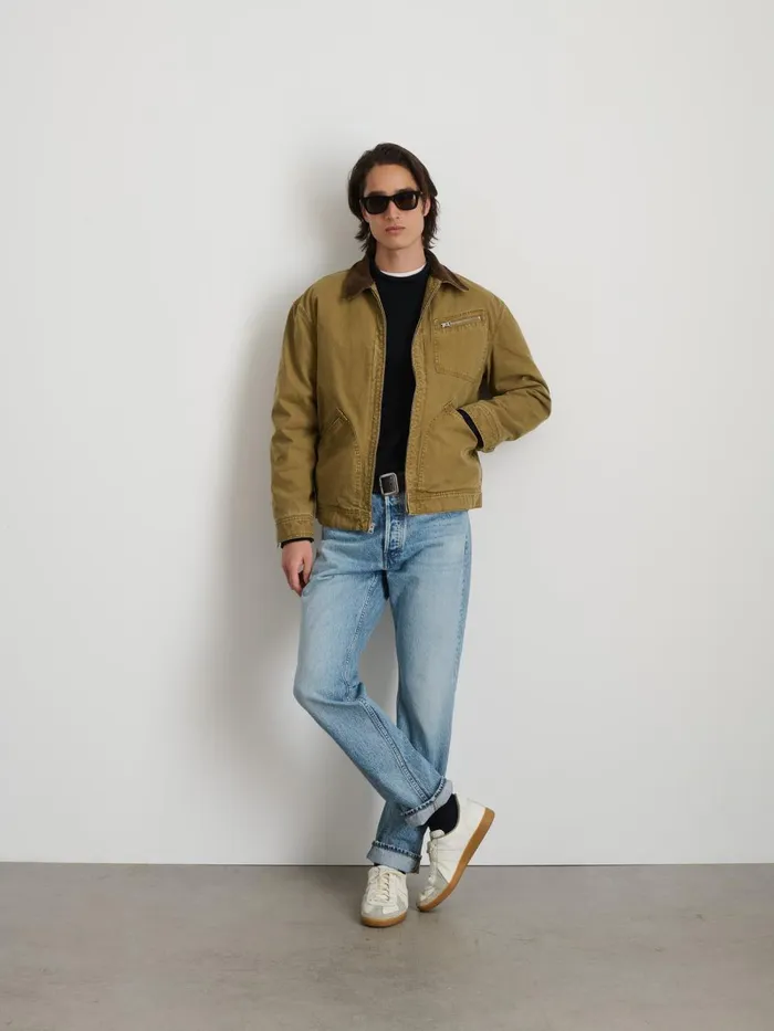 Alex Mill Jackets Coats Men Miller Zip Jacket In Canvas Khaki