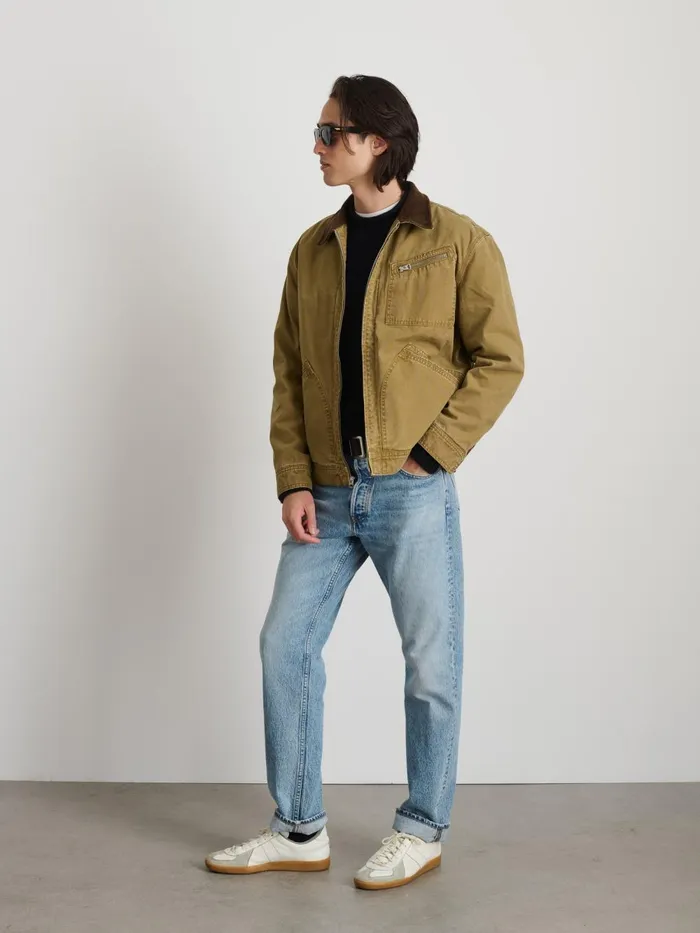 Alex Mill Jackets Coats Men Miller Zip Jacket In Canvas Khaki
