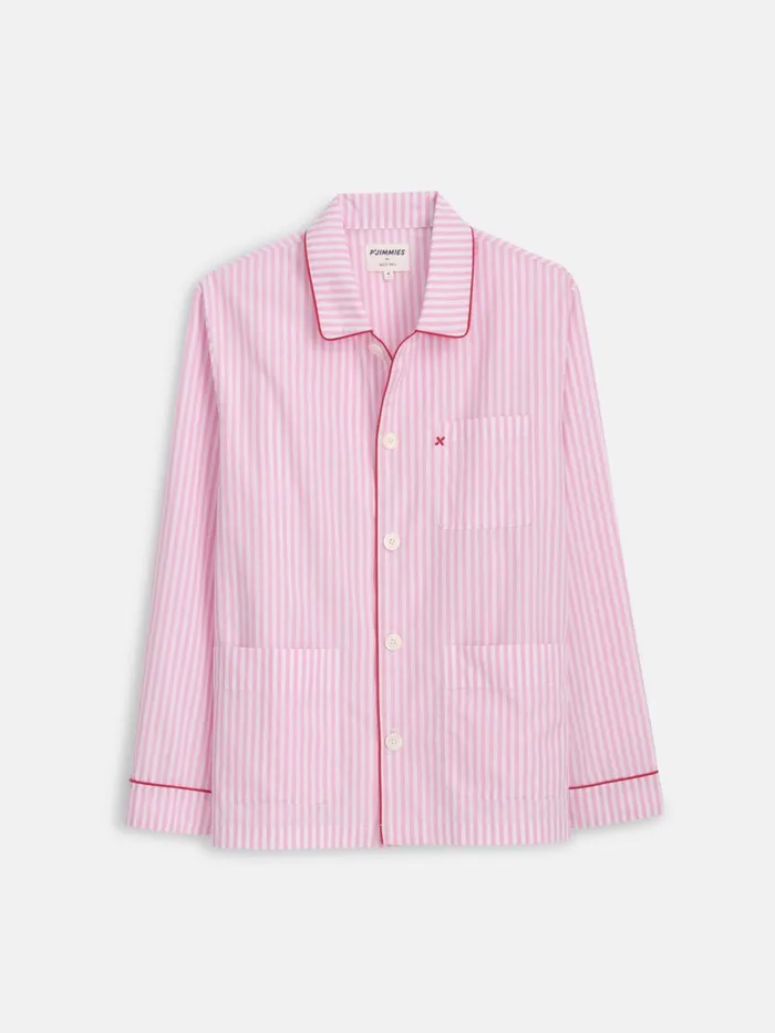 Alex Mill Pajamas Slippers Men P039jimmies Sleep Shirt In Stripe Pink Stripe