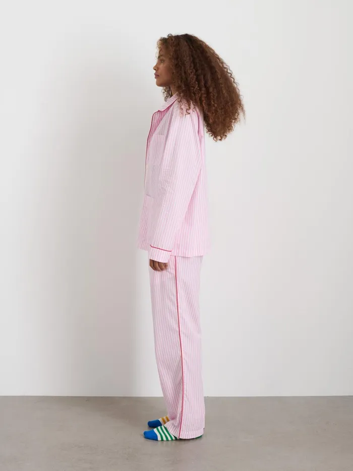 Alex Mill Pajamas Slippers Men P039jimmies Sleep Shirt In Stripe Pink Stripe