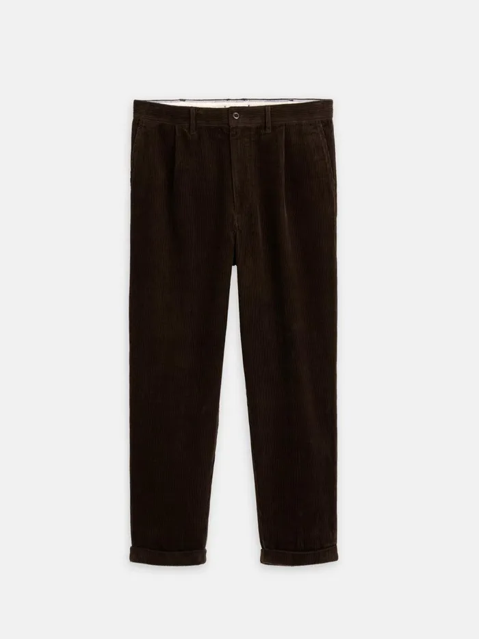 Alex Mill Pants Men Standard Pleated Pant In Corduroy Chocolate