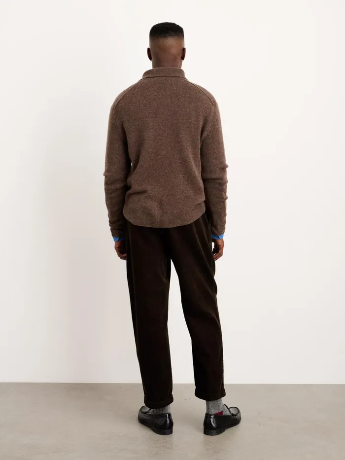 Alex Mill Pants Men Standard Pleated Pant In Corduroy Chocolate