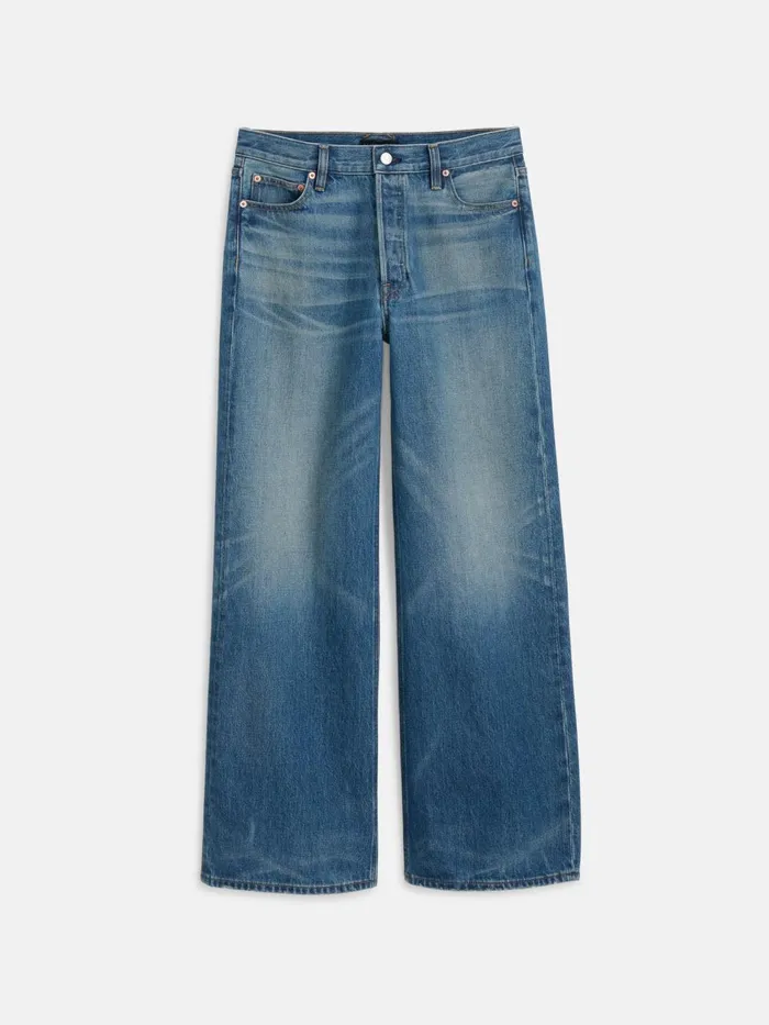 Alex Mill Pants Women Alek Relaxed Wide Leg Jean Paris Medium Wash