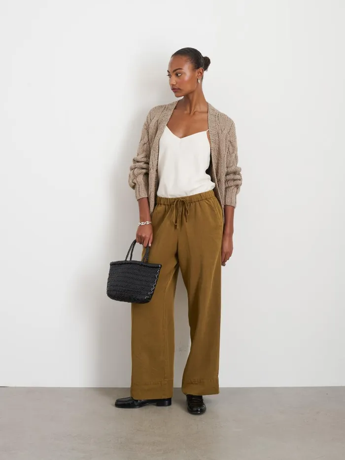 Alex Mill Pants Women Riley Pant In Drapey Twill Khaki Brown