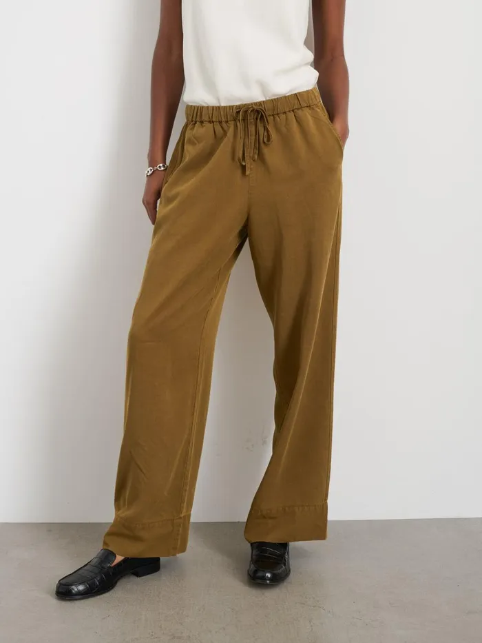 Alex Mill Pants Women Riley Pant In Drapey Twill Khaki Brown