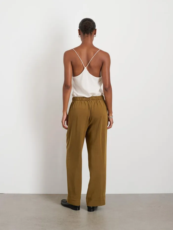 Alex Mill Pants Women Riley Pant In Drapey Twill Khaki Brown