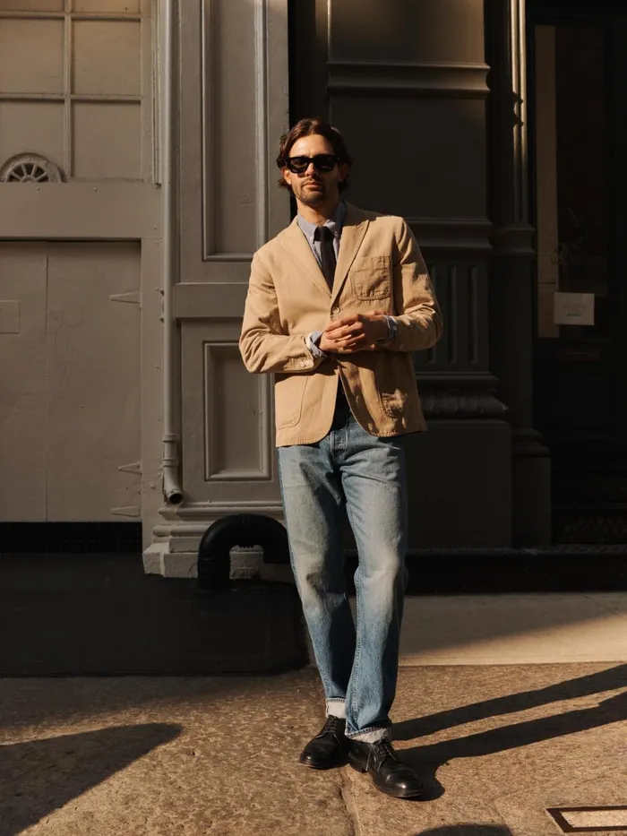 Alex Mill Suiting Blazers Men Mercer Blazer In Cotton Linen Khaki