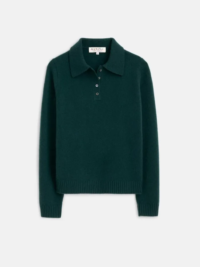 Alex Mill Sweaters Women Alice Polo In Cashmere Cypress Green