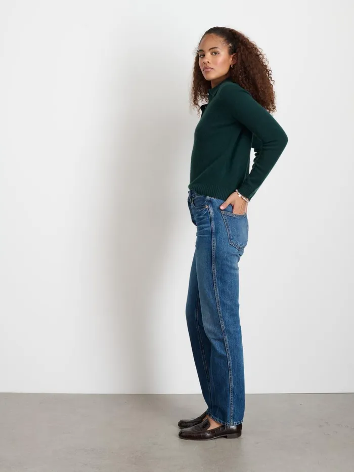 Alex Mill Sweaters Women Alice Polo In Cashmere Cypress Green