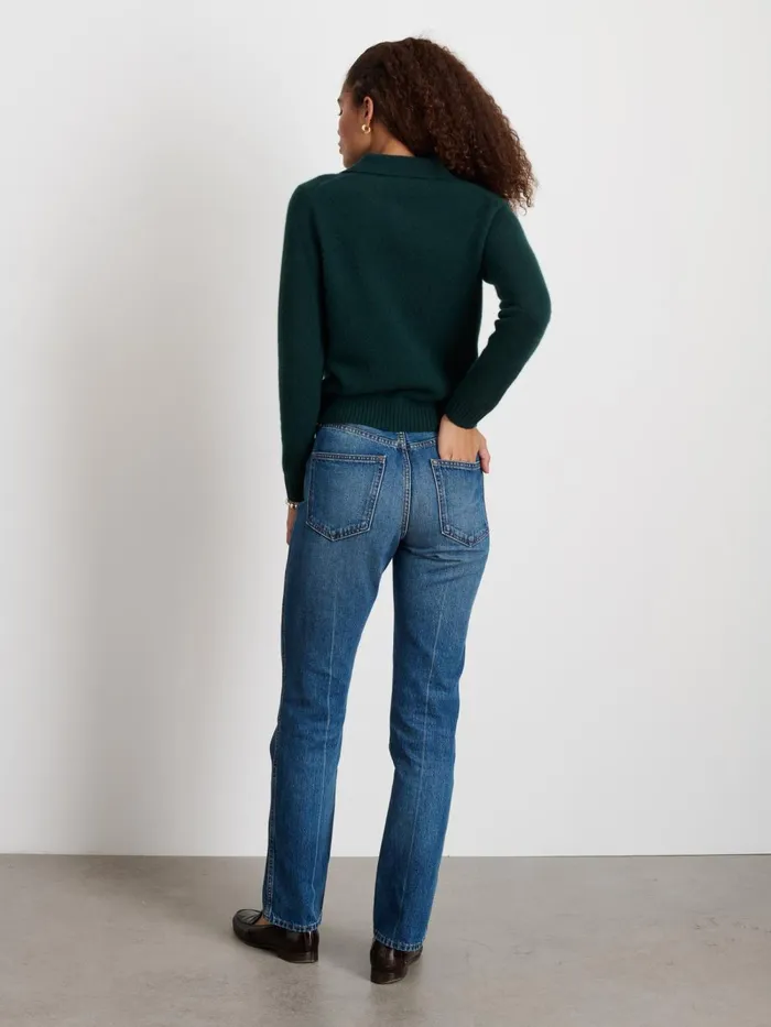 Alex Mill Sweaters Women Alice Polo In Cashmere Cypress Green