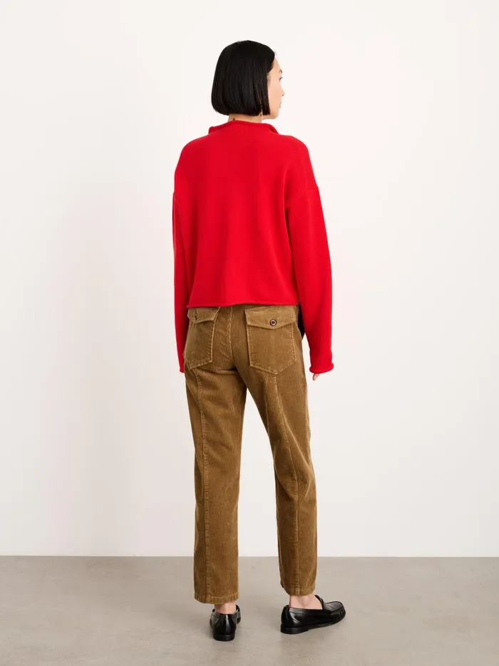 Alex Mill Sweaters Women Taylor Rollneck Cardigan In Cotton Cashmere Fire Red