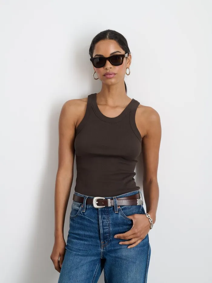 Alex Mill Tees Tanks Women Everyday Rib Tank Roasted Bean