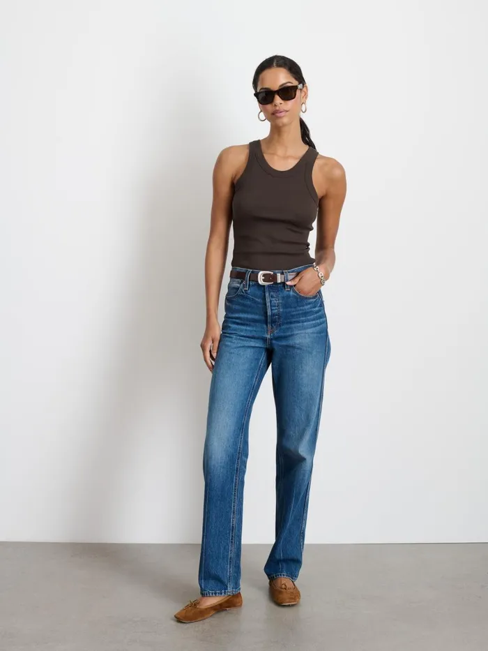 Alex Mill Tees Tanks Women Everyday Rib Tank Roasted Bean