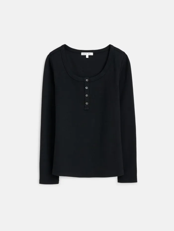 Alex Mill Tees Tanks Women Everyday Ribbed Henley Black