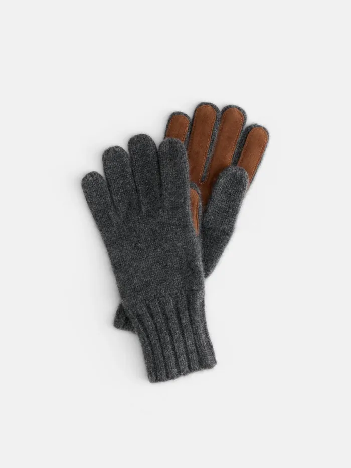 Alex Mill Women Cashmere Leather Patch Gloves Flannel