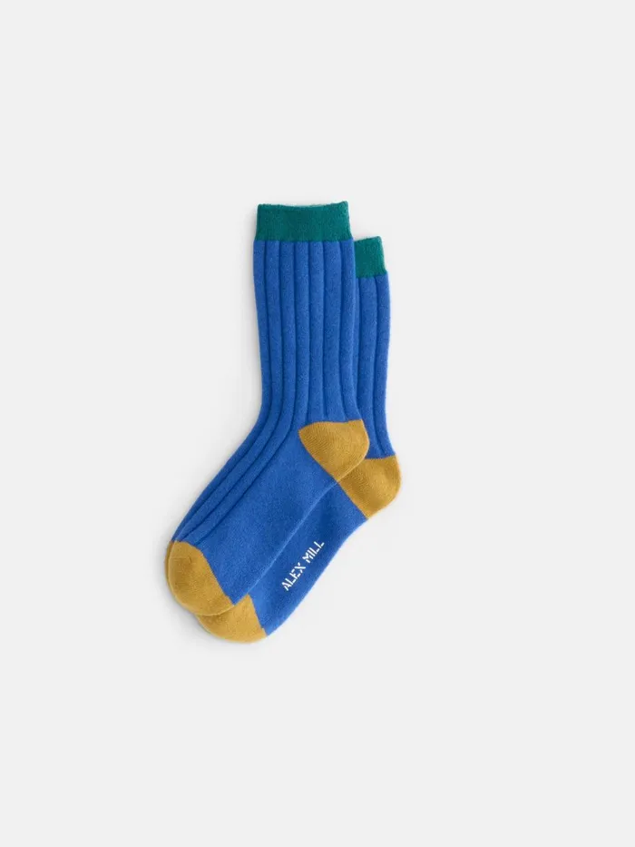 Alex Mill Women Cashmere Socks Cobaltgolddark Green