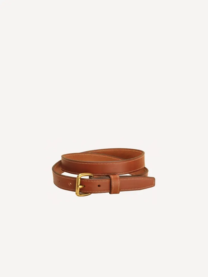Alex Mill Women Leather Stitched Belt Oakbark