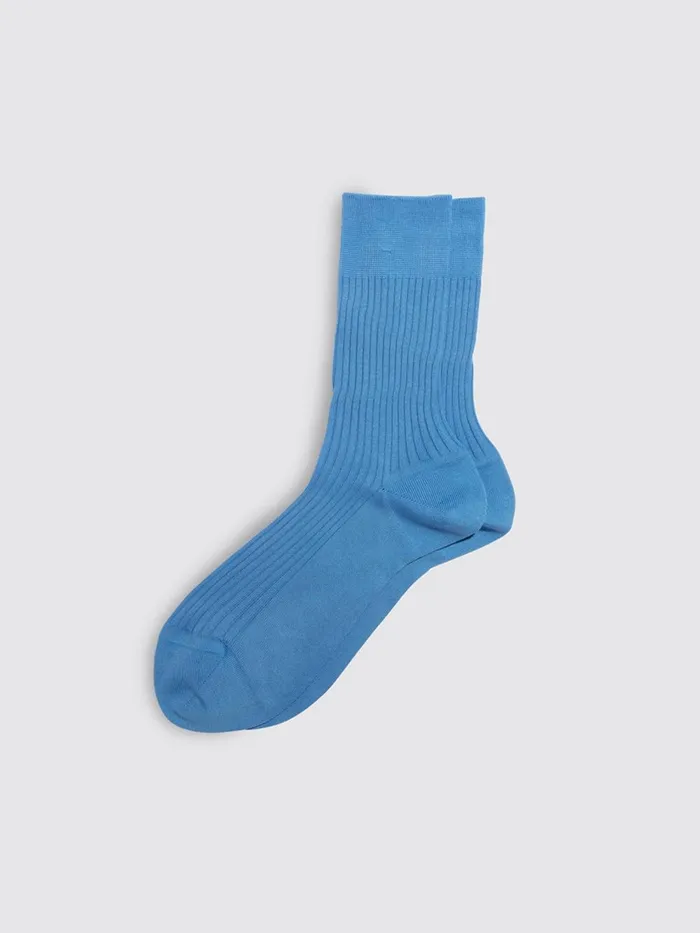 Alex Mill Women Maria La Rosa Bio Cotton Ribbed Socks Blue