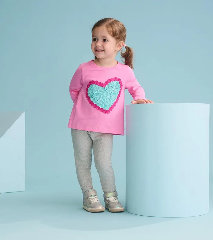 Baby and Toddler Girls Happy Hearts Long Sleeve TShirt Hatley