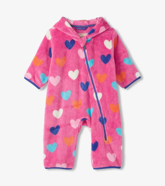 Baby Girls Hearts Fleece Suit Hatley