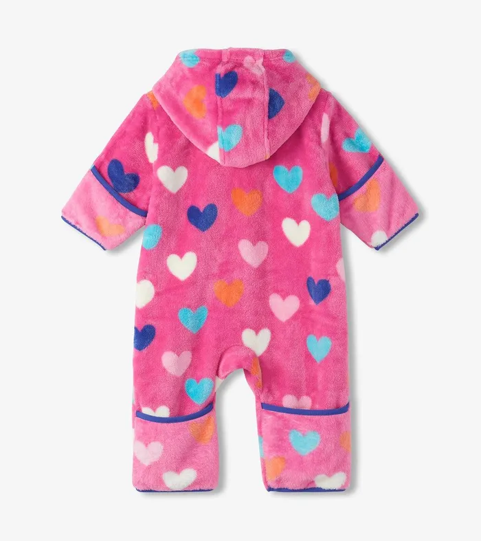 Baby Girls Hearts Fleece Suit Hatley