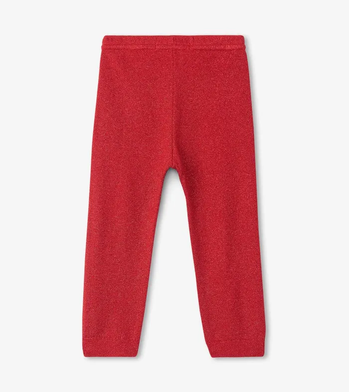 Baby Red Shimmer Cable Knit Leggings Hatley